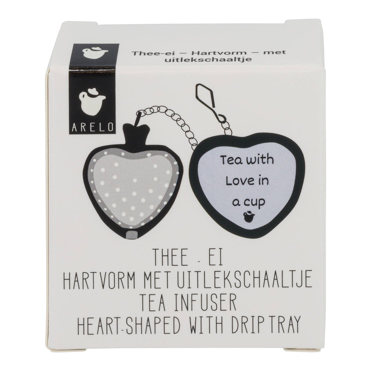 Thee-ei - Hartvorm met uitlekschaaltje - in verpakking