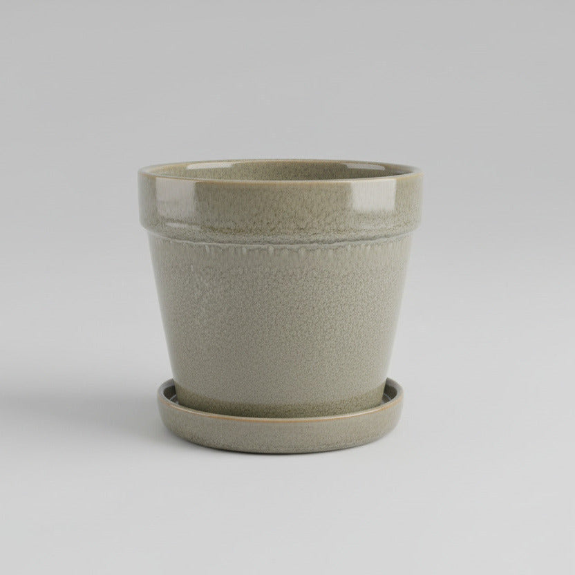 Bloempot met schotel | grey