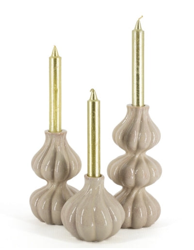Kaarsenstandaard bol beige