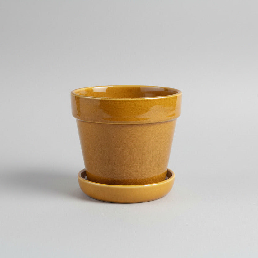 Bloempot met schotel | amber XL