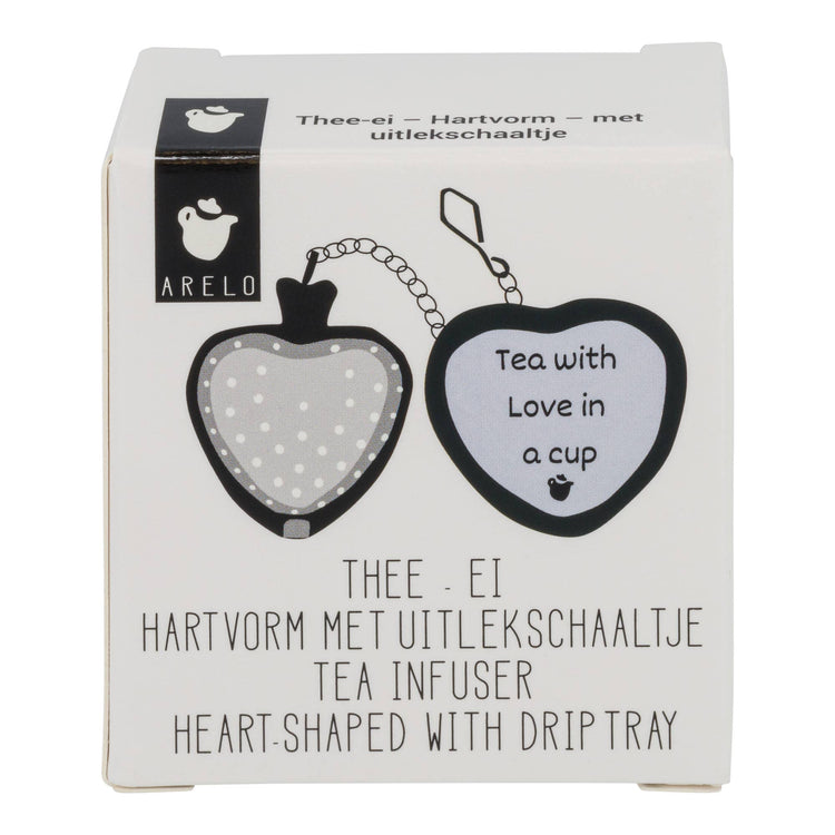 Thee-ei - Hartvorm met uitlekschaaltje - in verpakking