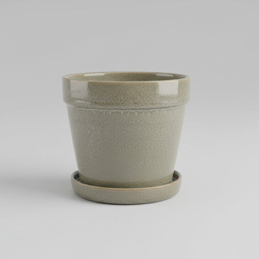 Bloempot met schotel | grey