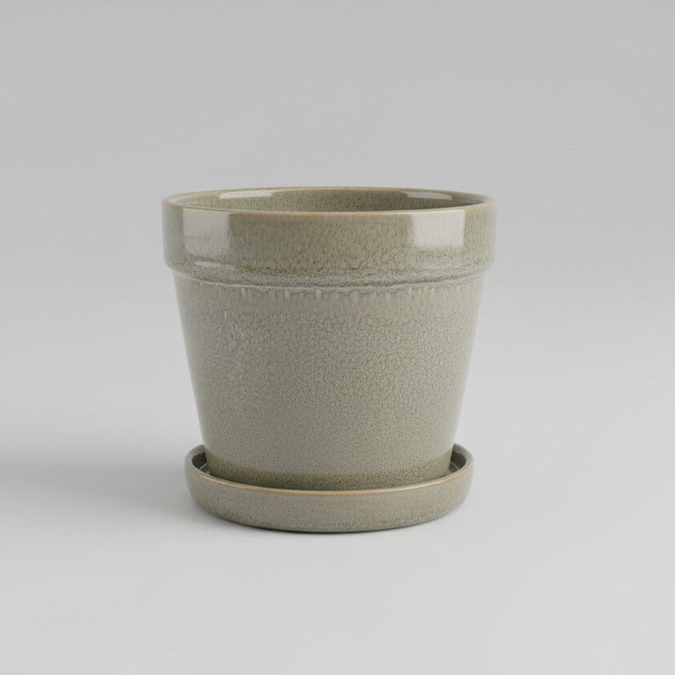 Plant pot with saucer | grey
