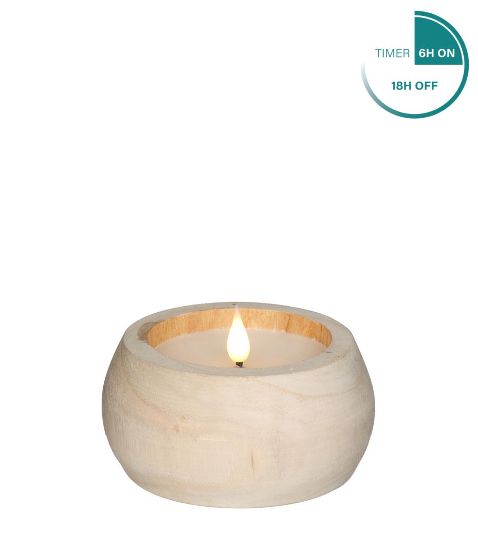 LED kaars hout