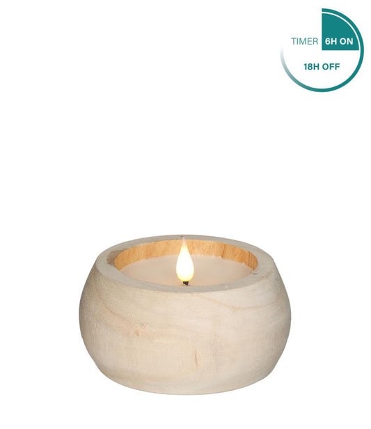 LED kaars hout