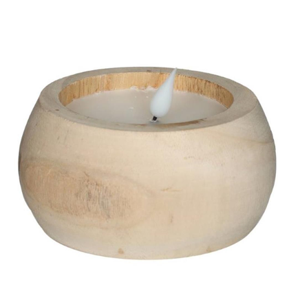 LED kaars hout