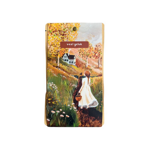 Theekaart Huis op de heuvel - Veel geluk