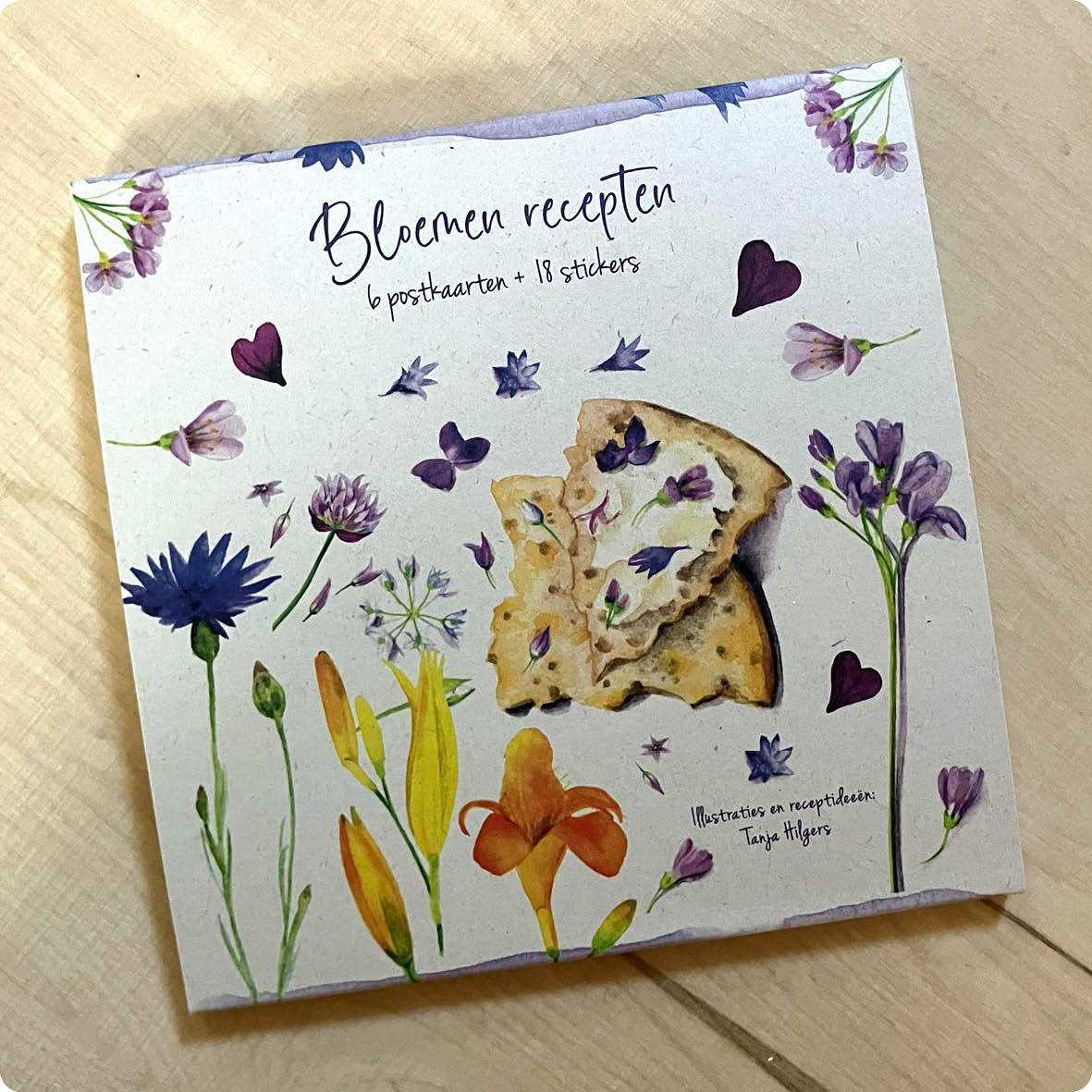 Eetbare bloemen recepten | Mapje met 6 postkaarten