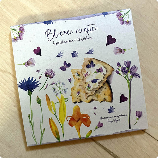 Eetbare bloemen recepten | Mapje met 6 postkaarten