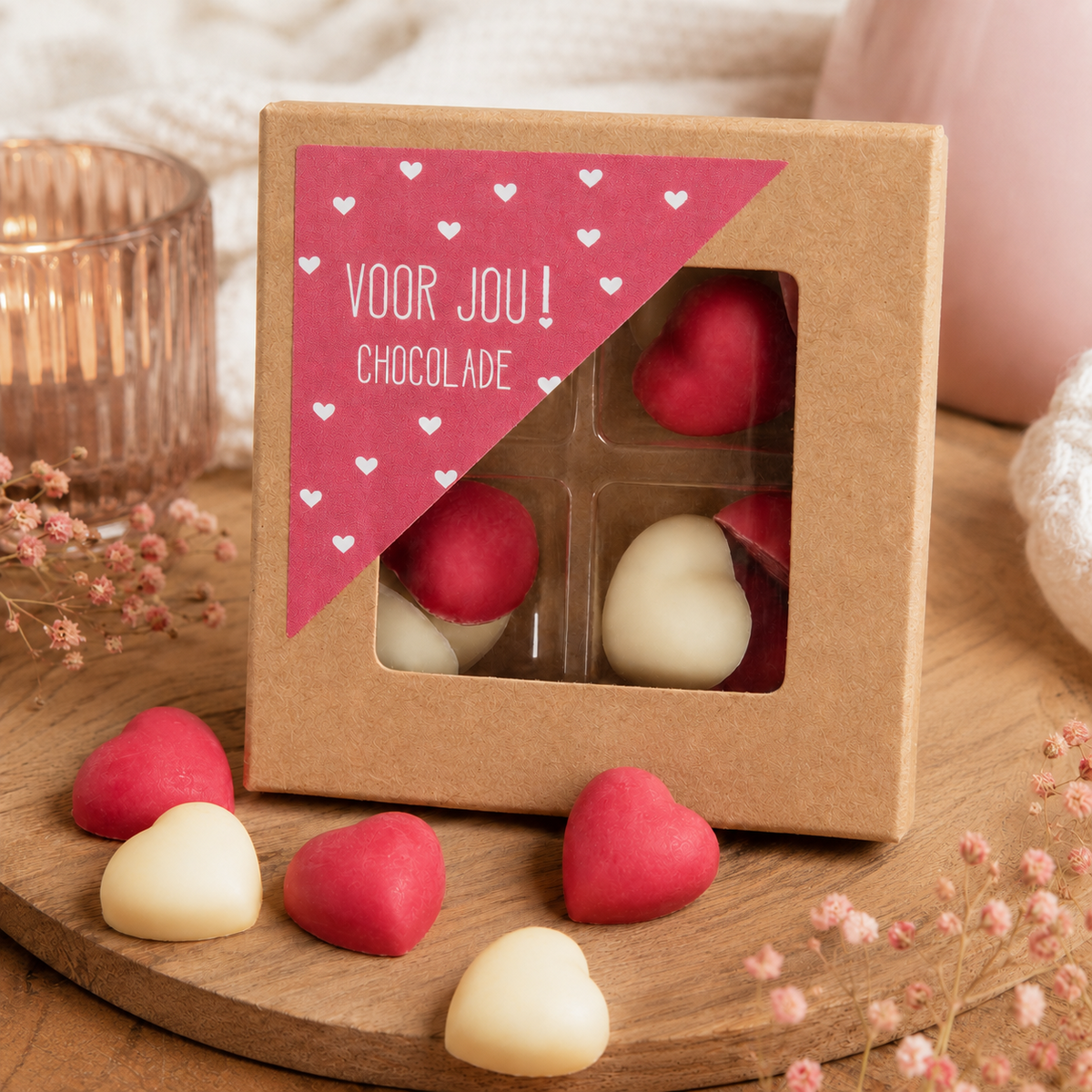 Voor JOU! chocolade hartjes
