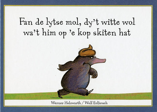 Fan de lytse mol dy't witte wol wa't him op 'e kop skiten hat... kartonboekje