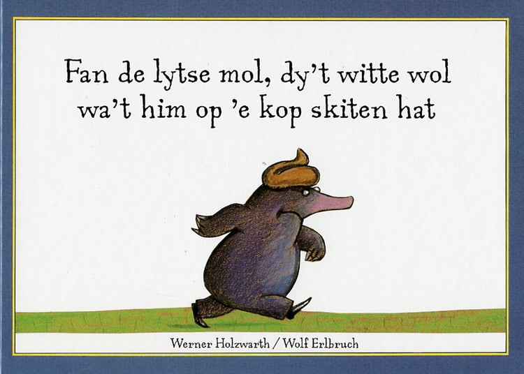 Fan de lytse mol dy't witte wol wa't him op 'e kop skiten hat... kartonboekje