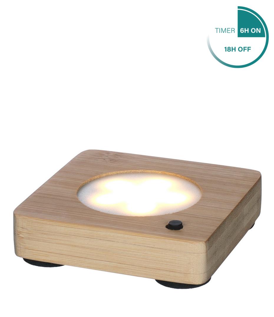Houten onderzetter met LED