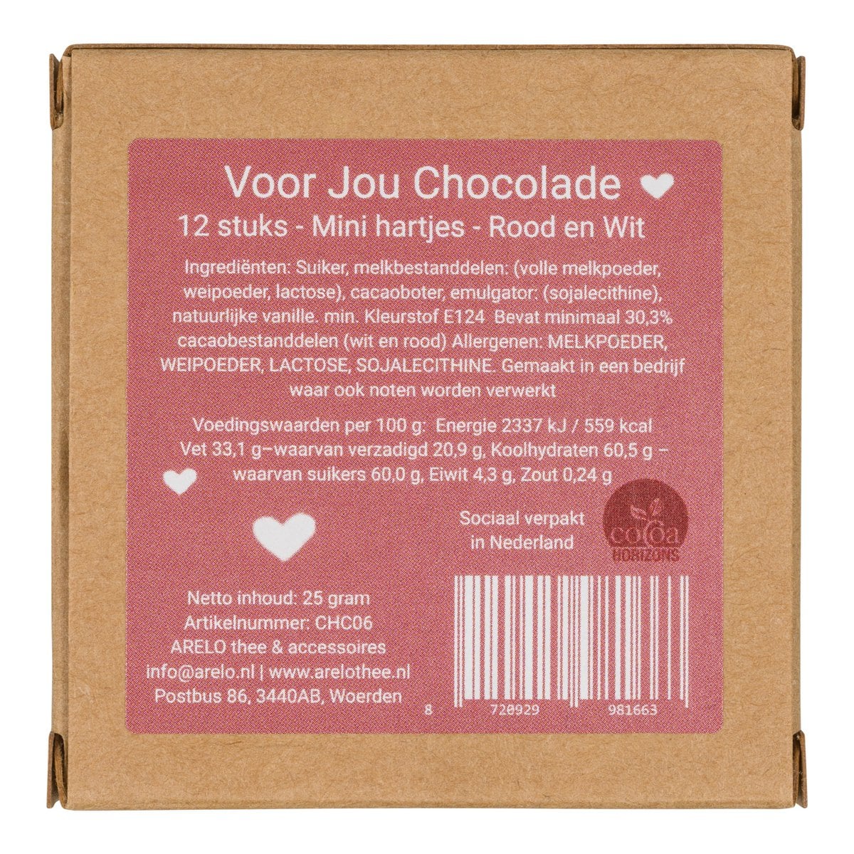 Voor JOU! chocolade hartjes