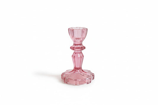 Kaarsenstandaard glas roze