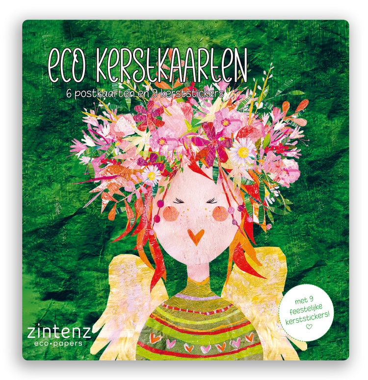 Eco kerstkaarten - 4 sets met ieder 6 kaarten + envelop