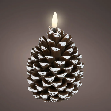 Dennenappel led kaars vlameffect