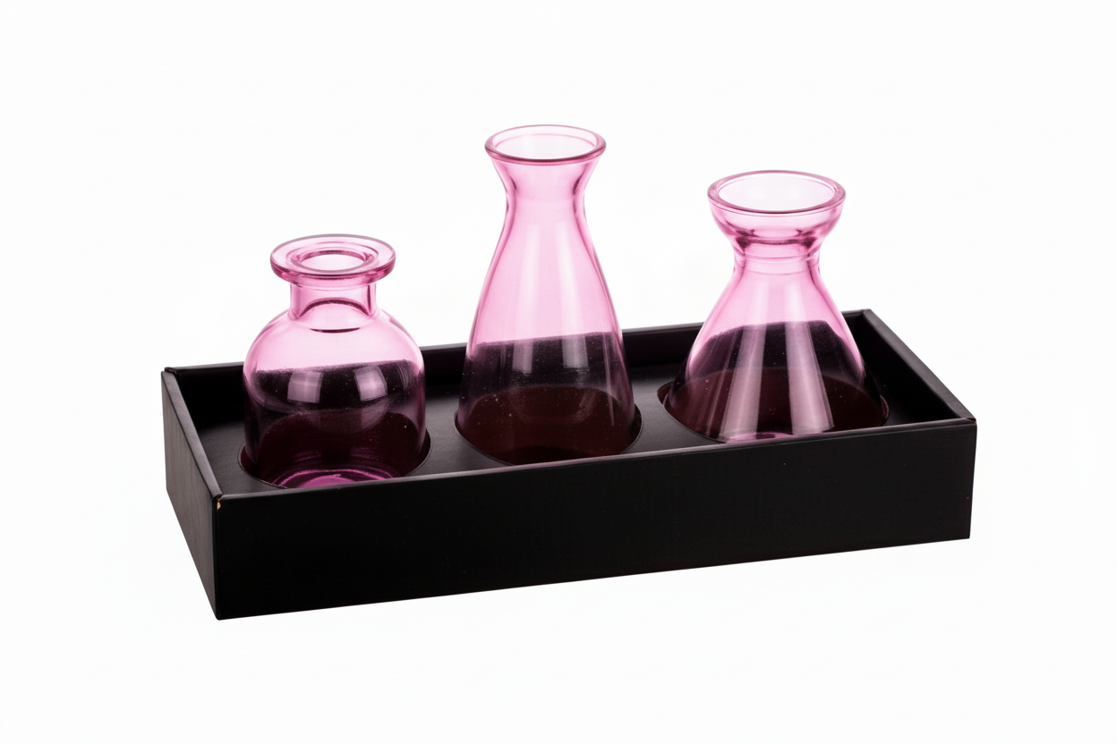 Mini vaasje 3x roze