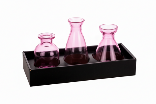 Mini vaasje 3x roze