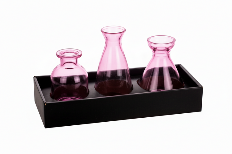 Mini vaasje 3x roze