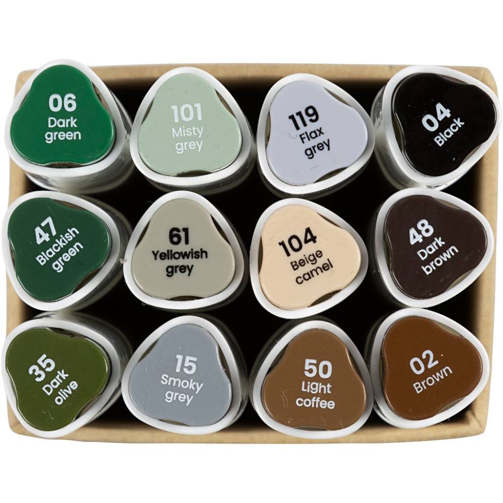 Alcohol markers | natuurlijke kleuren