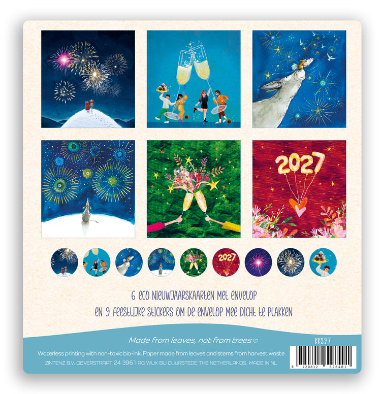 Eco kerstkaarten - 4 sets met ieder 6 kaarten + envelop