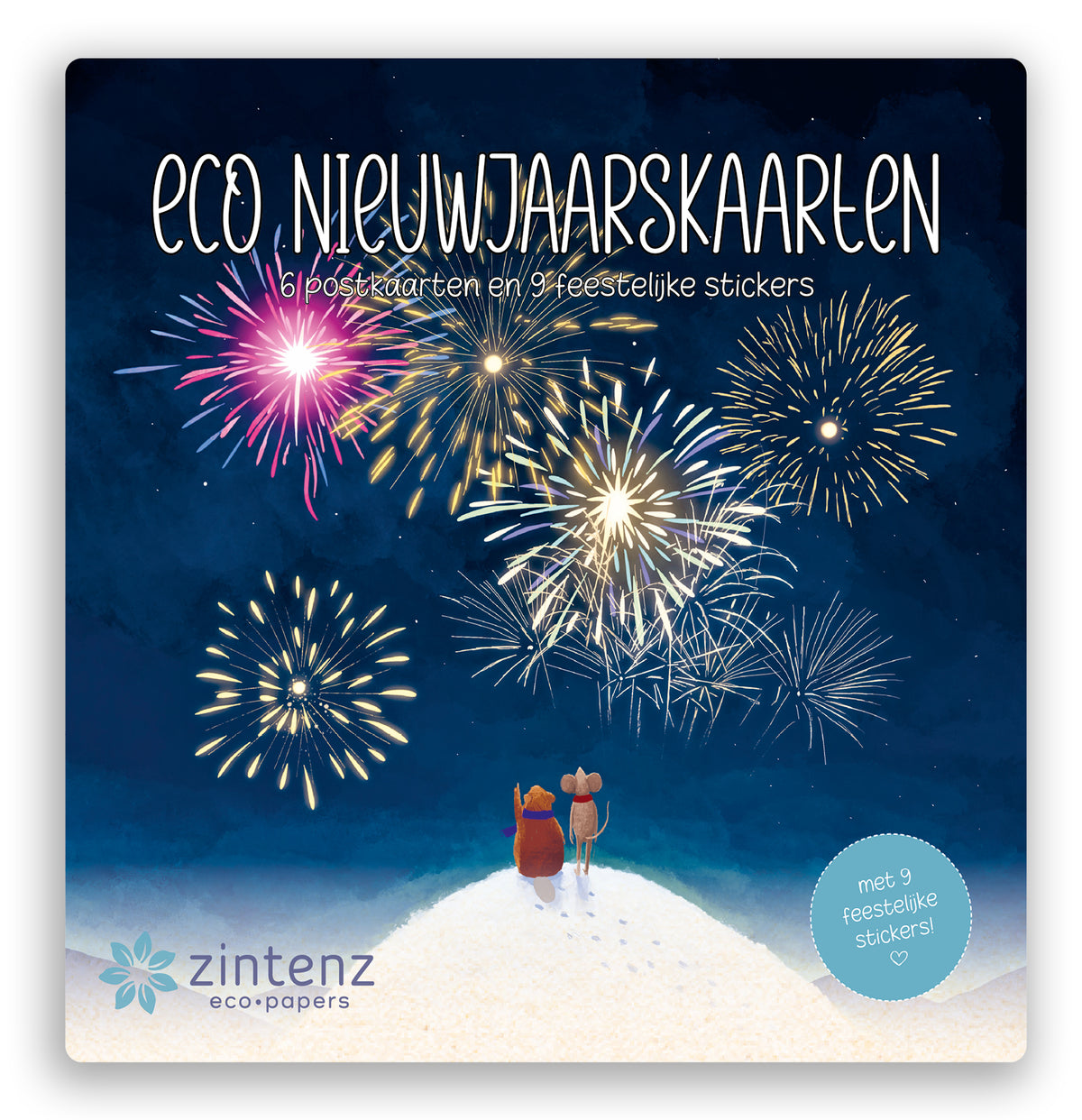 Eco kerstkaarten - 4 sets met ieder 6 kaarten + envelop