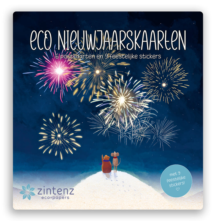 Eco kerstkaarten - 4 sets met ieder 6 kaarten + envelop