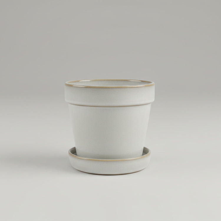 Pot met schotel | wit XL