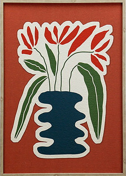 Schilderij vaas met bloemen
